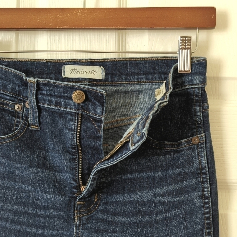 Madewell Classic 10" High Rise Dark Indigo Wash Ankle Length Skinny Jeans 25 - Picture 7 of 16